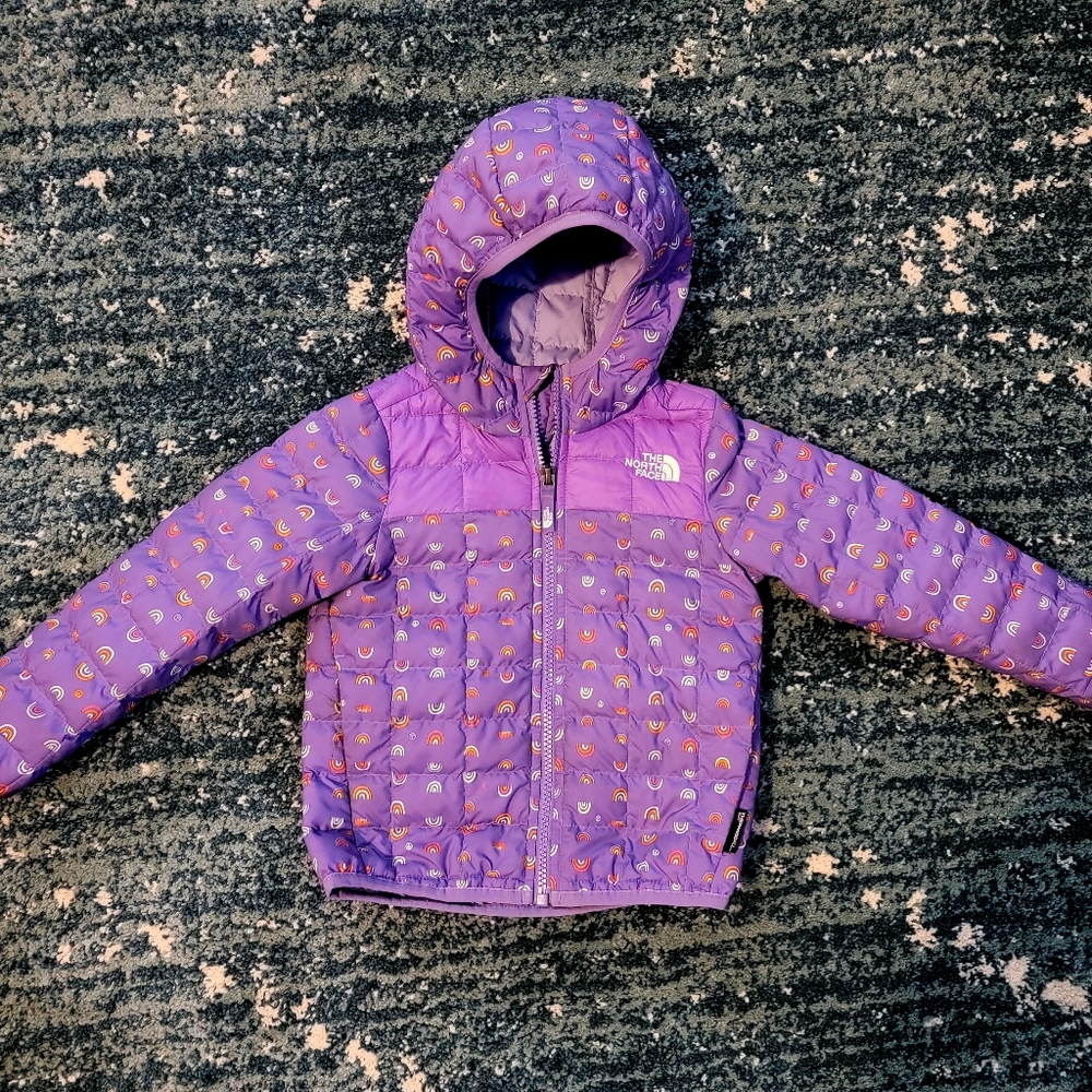 Rainbow Toddler North Face Puffer Girl’s Jacket 3t